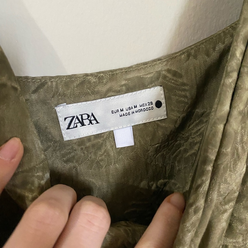 Olive Green Wrap Zara Top - Picture 2 of 3